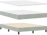 Vidaxl Led Letto A Molle Con Materasso Grigio Chiaro 140 X 200 Cm In Velluto