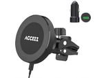 Supporto Per Cellulare Per Auto Accezz - Magsafe - Caricabatterie Wireless - Universale - Griglia Di Ventilazione - Nero