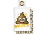 Emoji Shit Happens Biancheria Da Letto Linon / Renforcé