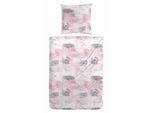 Biancheria Da Letto Hahn In Flanella Fine Effetto Marmo Rosa Rosso 135X200 Cm + 80X80 Cm