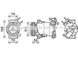 Prasco FDAK586 - Compressore Aria Condizionata Oe 1766288 Per C-Max, Focus Iii, Grand C-Max, Tourneo Connect, Transit Connect