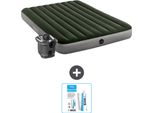 Intex Airbed - 2 Persone - 152 X 203 X 25 Cm - Verde - Pompa Inclusa - Kit Di Riparazione