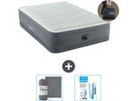 Intex Airbed - Letto Matrimoniale - 137 X 191 X 46 Cm - Grigio - Incluso Pompa - Lenzuolo E Kit Di Riparazione