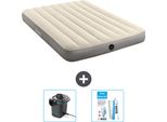 Intex Airbed - Letto Matrimoniale - 137 X 191 X 25 Cm - Beige - Include Pompa E Kit Di Riparazione