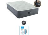 Intex Airbed - 2 Persone - 152 X 203 X 46 Cm - Grigio - Pompa Inclusa - Kit Di Riparazione