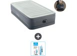 Intex Airbed - 1 Persona - 99 X 191 X 46 Cm - Grigio - Pompa Inclusa - Kit Di Riparazione