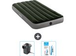 Letto Ad Aria Intex - 1 Persona - 99 X 191 X 25 Cm - Verde - Pompa E Kit Di Riparazione