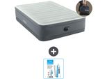 Intex Airbed - Letto Matrimoniale - 137 X 191 X 46 Cm - Grigio - Pompa Inclusa - Kit Di Riparazione