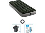 Letto Ad Aria Intex - 1 Persona - 76 X 191 X 25 Cm - Verde - Pompa E Kit Di Riparazione