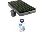 Intex Airbed - 1 Persona - 99 X 191 X 25 Cm - Verde - Pompa Inclusa - Kit Di Riparazione
