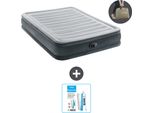 Letto Ad Aria Intex - Letto Matrimoniale - 137 X 191 X 33 Cm - Grigio - Pompa Inclusa - Kit Di Riparazione
