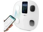 Nah-Vital® Bilancia Analitica Digitale Intelligente Bilancia Per Il Grasso Corporeo App 15 Dati Corporei Grasso Corporeo Peso Bmi Massa Muscolare Bmr Display Fino A 24 Profili
