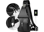 Borsa Crossbody Da Uomo In Vera Pelle - Zaino Impermeabile A Tracolla - Zaino Versatile Per Il Lavoro E Il Tempo Libero