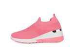 Van Hill Scarpe Sportive Donna Slip Ons Tacco A Zeppa Scarpe Sportive In Maglia 840257, Colore: Rosa Neon, Taglia: 36
