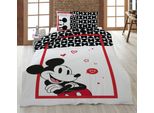 Lenzuola Mickey In Love Bianco Rosso 135 X 200 Cm, 80 X 80 Cm
