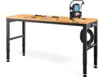 Vevor Banco Da Lavoro Regolabile In Altezza 122 X 61 X 72 - Tavola Di Serraggio 97 Cm, Banco Da Lavoro Con Portata Di 900 Kg, Banco Attrezzi Pieghevole Marrone In Acciaio Laminato A Freddo, Banco Da Lavoro Multifunzionale Per Officina