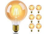 Zmh 6 Pezzi Lampadina E27 Lampada D'epoca G95 Lampadina Lampadina Edison 2700K 4W Lampadina Bianco Caldo Filamento Retro Lampadina Vetro Antico Per Casa Hotel