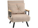 Aiorber Poltrona Letto 3 In 1 Con Schienale Regolabile, Letto Per Ospiti, Poltrona Relax, Look Velluto, Beige