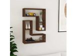 Maison Exclusive - Mensole Da Parete 2 Pezzi. Effetto Rovere Marrone 50X15X50 Cm Materiale Ligneo
