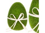 Uovo Di Pasqua Floccato In Pelle Scamosciata Verde 16Cm