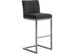 In And Outdoormatch Sgabello Da Bar Santa - Con Schienale - Poliestere - Set Di 1 - Ergonomico - Sgabelli Da Bar Per Cucina O Mensa - Grigio Scuro - Altezza Seduta 77Cm