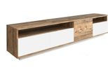 Dmora Mobile Porta Tv Axi 44.5X180X44.6H Cm Marrone Quercia, Apertura A Ribalta 6 Vani