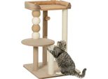 Pawhut Tiragraffi 86 Cm Albero Per Gatti Con Piattaforma Per Saltare, Letto, Palla Da Gioco, Tiragraffi Per Gatti Con Tiragraffi In Iuta, Per Gatti Fino A 7 Kg, Caffè