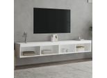 Maison Exclusive - Mobile Tv Con Luci Led 2 Pz. Bianco 100X30X30 Cm