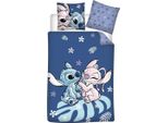 Biancheria Da Letto Stitch & Angel Leaf, Copripiumino Reversibile 140 X 200 Cm + Federa 65 X 65 Cm, Policotone