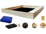 Panche Per Sabbiera In Legno Massiccio 150X150X20Cm
