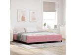 Maison Exclusive - Letto Boxspring Con Materasso Rosa 200 X 200 Cm Tessuto