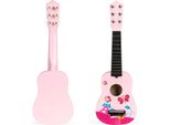 Chitarra Per Bambini In Legno, Corde In Metallo, Rosa Ecotoys