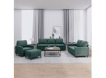 Bei Cloris Set Di Divani 4 Pezzi Con Cuscini In Velluto Verde Scuro - Divani Classici New1708673 4Parcel