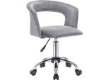 DeluxuriöS Sedia Da Ufficio Su Rotelle - Velluto - Sedia Ergonomica Per Adulti - Regolabile In Altezza - Grigio Chiaro