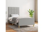 Vidaxl Struttura Letto Con Testiera Grigio Chiaro 90X190 Cm In Tessuto - Struttura Letto Con Testiera - Struttura Letto Con Testiera - Struttura Letto - Letto Con Testiera