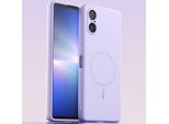 Custodia Magnetica Per Sony Xperia 5 V, Compatibile Con Magsafe, Silicone Liquido, Resistente Agli Urti E Ai Graffi Viola