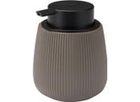 Berilo | Dispenser Per Sapone - Dispenser Per Liquidi - 11 X 9 Cm - Grigio - A Strisce - Con Pompa Dosatrice