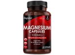 Magnesio 1000Mg (120 Capsule) Integratore Alimentare, Riposo, Stress, Sonno, Crampi Alle Gambe, Salute Del Cuore