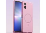 Custodia Magnetica Per Sony Xperia 5 V, Compatibile Con Magsafe, Silicone Liquido, Resistente Agli Urti E Ai Graffi Rosa