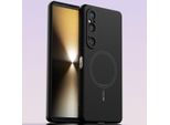 Custodia Magnetica Per Sony Xperia 1 Vi, Compatibile Con Magsafe, In Silicone Liquido, Resistente Agli Urti E Ai Graffi Nero