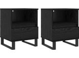 Syfax™ Armadietto Per Letto Con Cassetto Rovere Nero 40 X 35 X 50 Cm