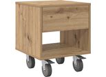 Syfax™ Comodino Rovere Artigianale 40,5 X 40 X 48 Cm Legno Multistrato