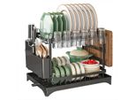 Scolapiatti, Supporto A Due Livelli, Cestello Posate, 42 X 29 Cm