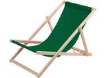 Lettino In Legno Di Faggio Woodok, Verde, Ideale Per La Spiaggia, Il Balcone, Il Terrazzo