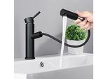 Rubinetto Zmh Miscelatore Lavabo Bagno, Rubinetto Bagno Nero Con Doccia Rubinetti Estraibili Rubinetto Acqua Fredda Ad Alta Pressione