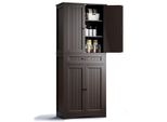Bealife Armadio Alto Con 4 Ante E 1 Cassetto | 73X42X180 Cm Con Protezione Antiribaltamento Per Sala Da Pranzo, Camera Da Letto E Ripostiglio | Bianco/Marrone/Nero | AP16