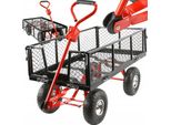 Carrello A Mano, Carrello Da Trasporto, Carrello Da Giardino Con Pareti Laterali Pieghevoli, Pneumatici Con Battistrada E Cerchioni In Acciaio Con Cuscinetti A Sfera, Portata 400 Kg