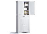 Bealife Armadio Alto Con 4 Ante E 1 Cassetto | 73X42X180 Cm Con Protezione Antiribaltamento Per Sala Da Pranzo, Camera Da Letto E Ripostiglio | Bianco/Marrone/Nero | AP16