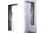 Sessamen-Lp Pannello Doccia Sistema Doccia Acciaio Inox Spazzolato Rubinetto Doccia Set Doccia Con Doccia A Pioggia, Doccia Massaggiante, Doccia A Cascata, Doccetta (Nero)