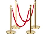 Sistema Di Guida Per Il Personale In 4 Pezzi Con Altezza Totale Di 96 Cm - Paletti Di Delimitazione Della Barriera - Supporto Per Barriera Con Fune Di 1,5 M Per Matrimoni, Hotel, Mostre - Supporto Per Barriera D'oro
